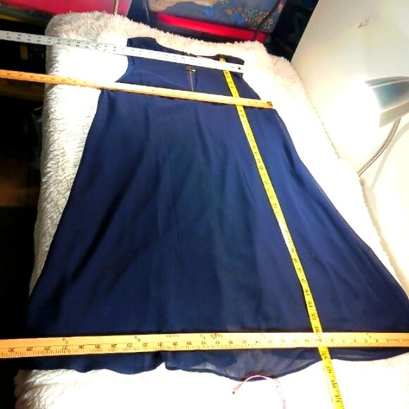 NWOT Signature Collection Double Layer Chiffon Sleeveless A-Line Midi Dress L... - Picture 9 of 15
